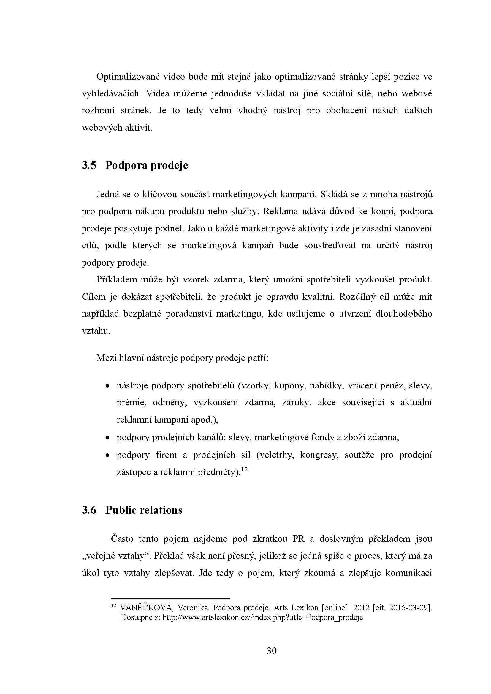 Naformátovaný text bakalářské práce dle směrnice